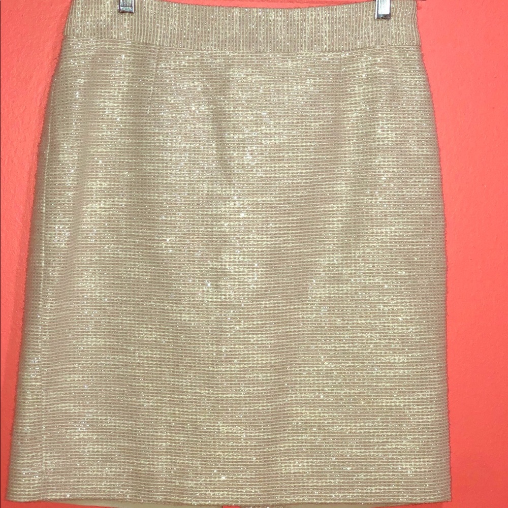 J Crew Sparkly White Skirt